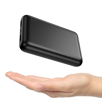 Power Bank, 20000mAh Powerbank Mini, Doble Salida USB, Entrada Type-C, Fabricado en Aleación de Aluminio, con 2 Cables de Compatible con iPhone Samsun