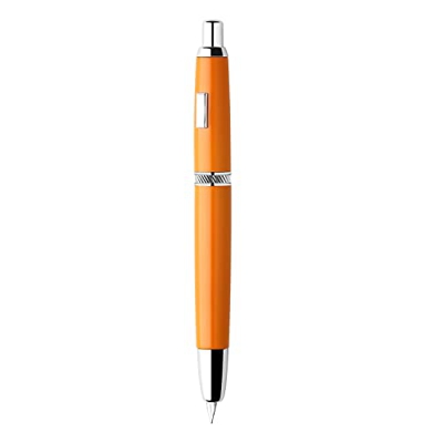 Majohn - Pluma estilográfica (A1, punta extrafina, retráctil, punta extrafina, de metal, tinta naranja viva, con convertidor para escribir (sin versió