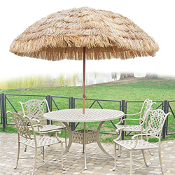 SKTWOE Sombrillas De Paja Artificial Al Aire Libre, 145cm Paraguas De Playa Hawaianas Patio Trasero, Sombrillas De Rafia, Sombreado Y Enfriamiento Efe características