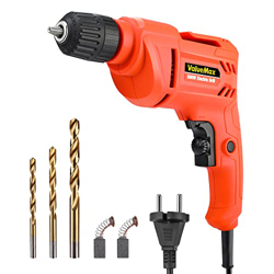 ValueMax Taladro Eléctrico con Cable 500W con 3 Brocas y Brochas de Carbón, Portabrocas 10mm Velocidad variable, Botón de Velocidad Variable para Made precio