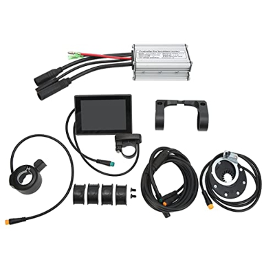 Eulbevoli Kit de Conversión de Bicicleta Eléctrica, Disipación de Calor Segura Medidor LCD8S 15a Kit de Controlador de Bicicleta Eléctrica a Prueba de