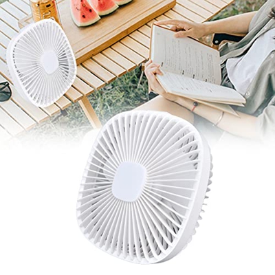 Ventilador de escritorio, ventilador pequeño 4 niveles Velocidades del viento Brillo de 3 niveles Carga USB Ventilador silencioso para tienda de campa