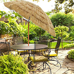 Sombrilla de Playa de jardín de 6 pies / 1,8 m para Piscina, sombrilla de Paja Tiki inclinable para Juegos de bistró, Color Natural con Techo de Paja  en oferta