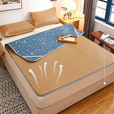 ZCYX Colchoneta Fresca de Doble propósito para Verano e Invierno, colchoneta de ratán Colchón Plegable de Seda de Hielo para Dormitorio de Estudiantes