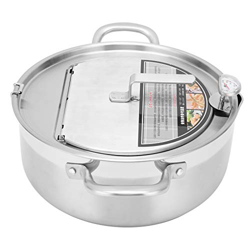 Sartén Profunda Tempura, Freidora Profunda Tempura, Freidora de Cocina de Acero Inoxidable 304 con Tapa de Termómetro para Pollo, Camarones, Papas Fri precio