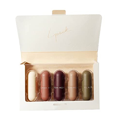 Sanfiyya Lápiz Labial, 5pcs Mini cápsula lápiz Labial Kit de lápiz Labial Mate Largo con Palanca de Labios Mate de Terciopelo