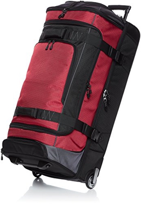 Amazon Basics - Mochila con ruedas de ripstop, 88 cm 113.1 litros - Rojo
