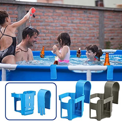 Soporte para tazas, soporte para copas de piscina sobre el suelo, soporte para bebidas de piscina, se adapta o barra superior redonda más pequeña, sop