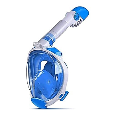 Máscara de esnórquel de silicona de cara completa, máscara de buceo con vista al mar de 180 ° para niños con soporte de cámara desmontable, sistema de