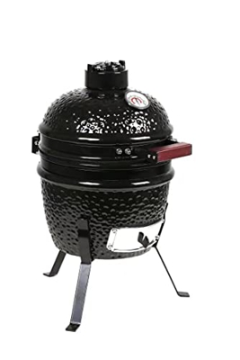 HOKO® Kamado - Barbacoa de carbón vegetal de cerámica, color negro