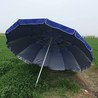 XFAK Parasol Sombrilla De Playa 240cm Sombrilla Jardín para Exterior Doble Capa Parasol Sombrilla Playa Portátil Protección Solar Antiviento，Rojo/Azul