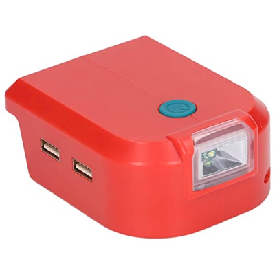 Mothinessto Convertidor de Energía de la Batería, Adaptadores de Baterías USB Duales ABS Amplia Aplicación DC5V 2.1a Salida ADP05 para 14.4‑18V(ULE07M