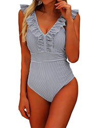 CheChury Bikini Moda Mujer De Una Pieza Traje De Baño Push-Up Bra Volantes Correas Hoja de Loto Bikini Bañadores De Mujer Tallas Grandes Sexy Ropa de  en oferta