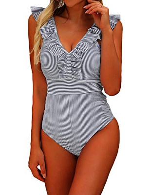 CheChury Bikini Moda Mujer De Una Pieza Traje De Baño Push-Up Bra Volantes Correas Hoja de Loto Bikini Bañadores De Mujer Tallas Grandes Sexy Ropa de 