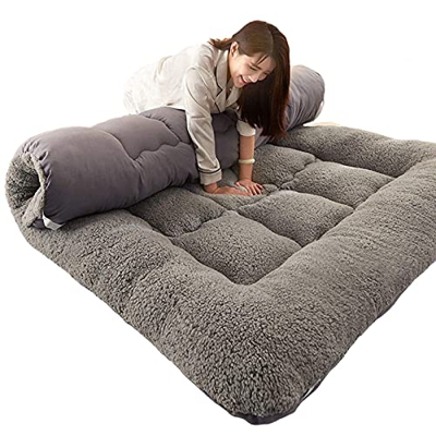 YIbing Colchón De Futón Japoneses,Colchón De Suelo para Adultos,10cm Colchoneta De Gruesa para Dormir,Colchoneta De Tatami Enrollable Plegable Dormir,