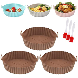 Air Fryer Silicone Baking Tray, Air Fryer Silicone Pot, Reusable Non-stick Air Fryer Silicone Liners, Food Safe Air fryers Oven Accessories for Baking precio