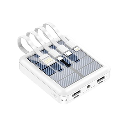 YMJR Solar Power Bank,Portable Charger 5000mAh/10000mAh,Comes with Four-Wire Solar Mini Compact Power Bank
