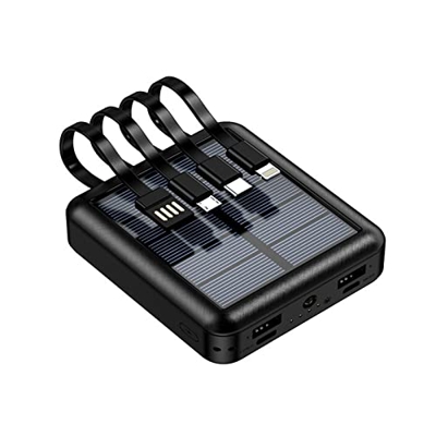 YMJR Solar Power Bank,Portable Charger 5000mAh/10000mAh,Comes with Four-Wire Solar Mini Compact Power Bank