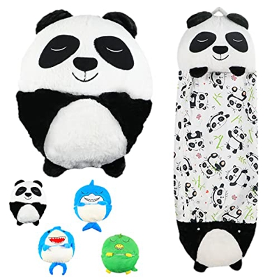 Sacos de Dormir Suaves y Cálidos para Niñas y Niños (70.87x27.56inch(L), Panda)