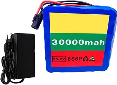 stdpcxz 25.2V 30000Mah Batería De Litio 24V 30Ah 18650 Batería De Bicicleta Eléctrica, con BMS + Cargador, para Monociclo Eléctrico De Auto Equilibrio