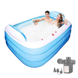 PY Sobre la Piscina Del Suelo Rectangular con Almohada Y Piscina Inflable de la Bomba para Adultoss para Niños Pequeños para Niños Adultos Jardín de P en oferta