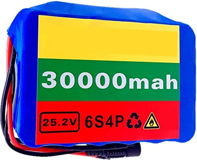 stdpcxz 24V 30Ah 18650 Batería De Bicicleta Eléctrica, con BMS + Cargador, 30000Mah Batería De Litio para Monociclo Eléctrico De Auto Equilibrio Scoot