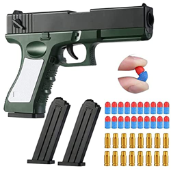Fetinar Pistola de Juguete de eyección ,Espuma Blanda Bullet Blaster Toy Manual Recarga Auto Eject Bullet Cases Juguetes educativos Pistola Modelo 14+ características