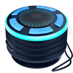 Hadisala Altavoz Bluetooth para Ducha, Altavoces Impermeables IPX7 con Luces LED de Estado de ánimo, Altavoz inalámbrico portátil con Sonido estéreo d características
