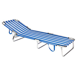 AC Tumbona Plegable de Aluminio, reclinable Varias Posiciones, Tejido Oxford, para Jardín Exterior Piscina Terraza Camping Carga 120 kg Color Azul y B características