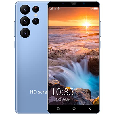 Android Smartphones, Dual Sim Mobile Phone 5.0 Inch Quad-Core 4GB ROM, Dual Cameras, Bluetooth, GPS, Wifi Cell Phones (S22+ Blue)