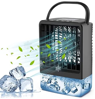 5 en 1 aire acondicionado portátil, aire acondicionado portátil sin ductos, mini evaporador de enfriador de aire USB portátil con enfriamiento de agua