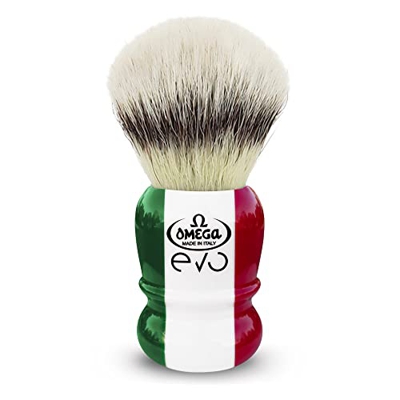 Omega Cepillo de barba sintético Evo Special Tricolor - E1882