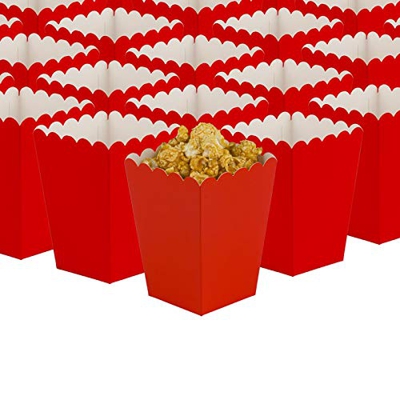 GAKA FAVOR Caja de Palomitas de Maíz Rojo 24 Piezas Bolsas Bolsa de Palomitas para Los Bocados del Partido Los Dulces Las