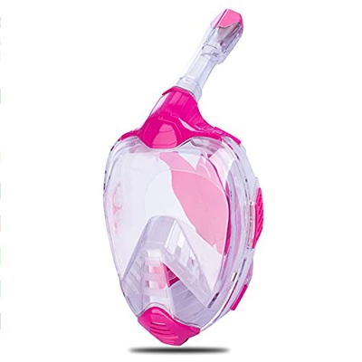 QHYXT Máscara de esnórquel, máscara de esnórquel de Cara Completa para Adultos y niños, máscara de esnórquel de 180 Vista panorámica, Conjunto Superio