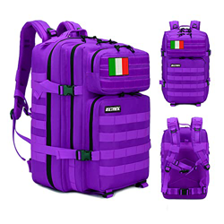 ELITEX Mochila 45L Táctica Militar Bandera Italia Impermeable Deportiva Aire Libre Bolsillos Gimnasio Portatil Oxford 900D (Morado) precio