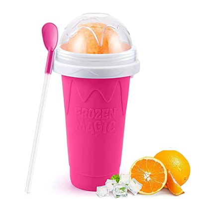 DCLINA Milkshake Maker máquina granizada con cereza, batido de leche para hacer helados, tazas cuerpo de silicona de grado alimenticio para niños y fa