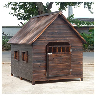 TYX Casetas Perros Exteriores, Caseta Perro Madera Exteriores Perreras Perros Jaula Perros Villa Perreras, para Animales Pequeños Medianos Y Grandes,4