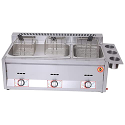 Freidora de Gas Profesional, Tanque de freidora de Gas de 24 l/36 l, freidora de Chips de Pollo de Acero Inoxidable con Pala de Cesta para Cocina de R en oferta