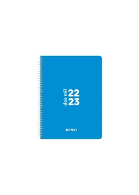 Enri, Agenda 2022 2023 Día Por Página, Tapa Plástico, 12x18cm, Español, Color Azul