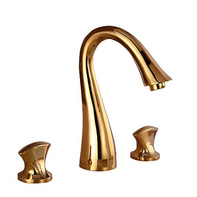 FMOPQ Grifo Mezclador Grifo De Bañera Moderno Retro Grifo De Baño De Latón De 3 Agujeros Grifo De Lavabo Mezclador Grifo para La Comodidad del Baño, A