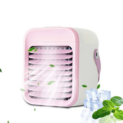 Aire Acondicionado portátil - Mini Ventilador de refrigeración de Aire, humidificador de Ventilador de Vapor evaporativo Personal súper silencioso con características