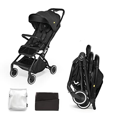 skiddoü silla de paseo para niño plegable Espoo silla de paseo plegable ligera y plegable con una sola mano estructura de aluminio, silla de viaje peq