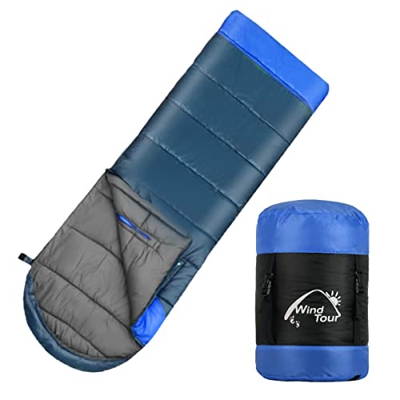 ONETOALL Saco de Dormir -10°C a 15°C Grueso Cálido y Portátil para Acampar, es Fácil de Limpiar y Puede Extender Su Mano y Empalmar (Tamaño de Almacen