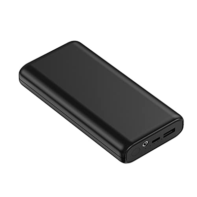 QAPPZ Power Bank, USB 20000 Mah Power Bank Mini Cargador Portátil De Batería Externo Compacto para Teléfonos Celulares Traje De Calefacción,Black