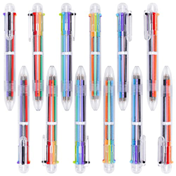 Boli Multicolor 6 Colores en Uno 12 PCS Boligrafo Multicolor 6 en 1 Bolígrafos Retráctiles Punta Media 0.7mm Bolígrafo Multicolor 6 Bolas Bolis Colore en oferta
