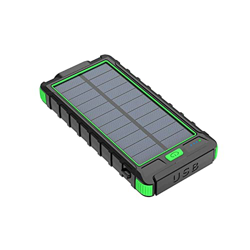 NaruSky Batería De Banco De Energía Solar De 50000mah, Recargable para Luces Led Cargador De TeléFono MóVil PortáTil con 2 USB Externos Black en oferta