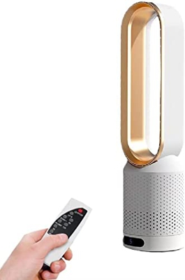 WHFTD Ventilador De Torre con Control Remoto,Purificador De Aire De 8 Velocidades,Ventilador Sin Aspas,Ventilador De Pie De Enfriamiento,Oscilación De