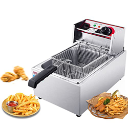 Freidora eléctrica Comercial, freidora Electrique cuve Amovible de Acero Inoxidable de un Solo Tanque con limitador de Temperatura 2500W 8L/7.2QT en oferta