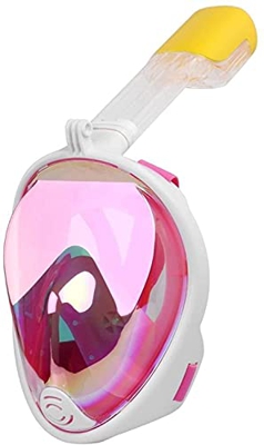 QHYXT Buceo Buceo Buceo Cara Completa Antivaho Snorkel Natación Snorkel Equipo de Buceo para Mujeres y Hombres (Rosa S)