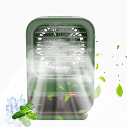 Aire Acondicionado portátil - Mini Ventilador de refrigeración de Aire, humidificador de Ventilador de Vapor evaporativo Personal súper silencioso con características